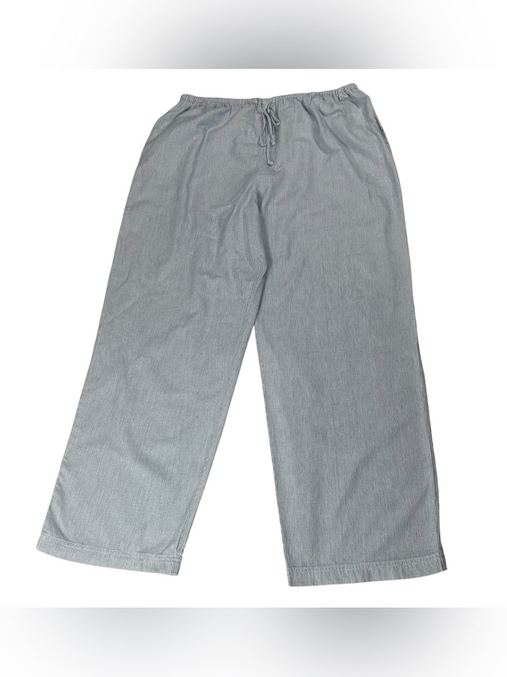 White Stag Blue White Stripe Cotton Drawstring Wide Leg Pants XL